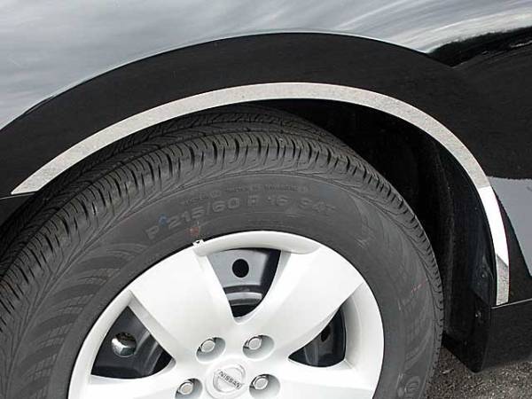 QAA - Nissan Altima 2007-2012, 4-door, Sedan (4 piece Stainless Steel Wheel Well Accent Trim With 3M adhesive installation and black rubber gasket edging.) WQ27550 QAA