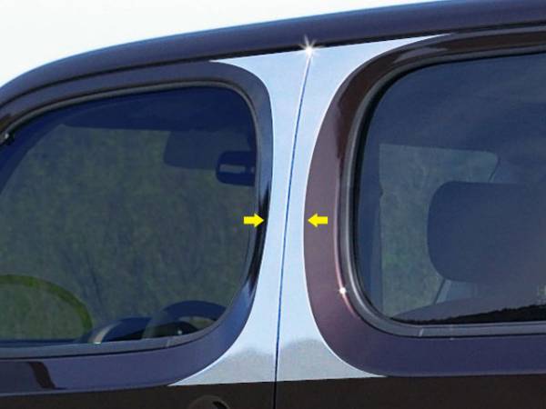 QAA - Nissan Cube 2009-2014, 4-door, Wagon (4 piece Stainless Steel Pillar Post Trim ) PP29560 QAA