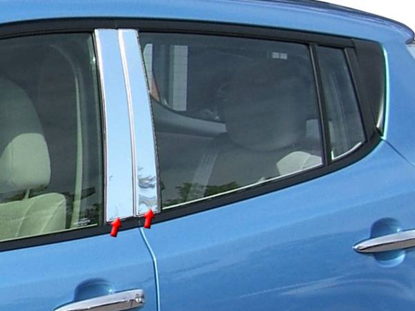 QAA - Nissan Leaf 2011-2017, 4-door, Hatchback (4 piece Stainless Steel Pillar Post Trim ) PP11580 QAA