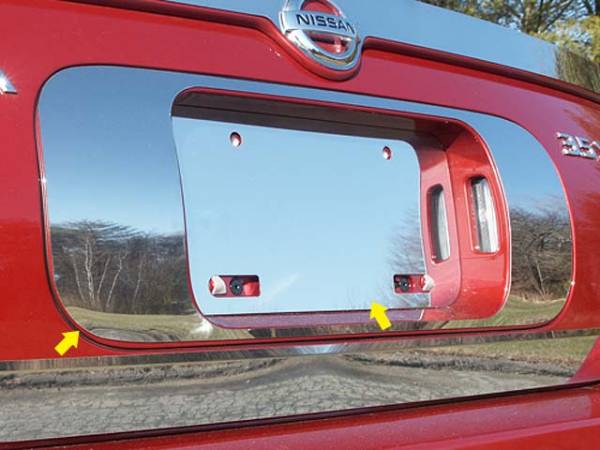 QAA - Nissan Maxima 2004-2008, 4-door, Sedan (2 piece Stainless Steel License Plate Surround Trim ) LPS24540 QAA