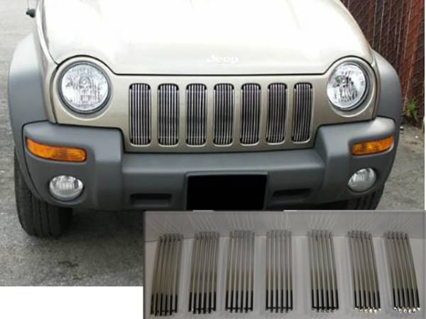 QAA - Jeep Liberty 2002-2004, 4-door, SUV (7 piece Billet Grille Overlay Inserts ) SGB42090 QAA