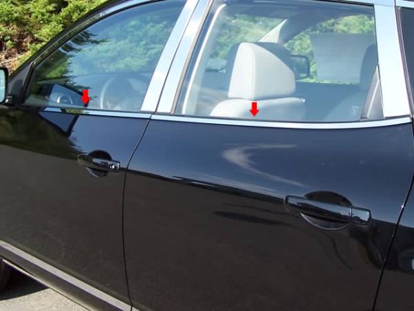 QAA - Nissan Rogue 2008-2013, 4-door, SUV (4 piece Stainless Steel Window Sill Trim Set ) WS28535 QAA