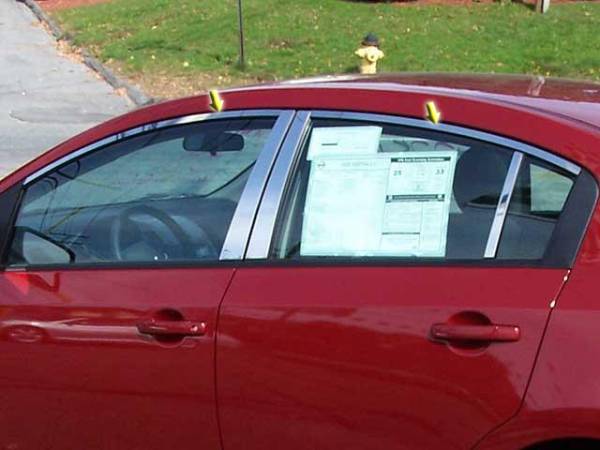 QAA - Nissan Sentra 2007-2012, 4-door, Sedan (4 piece Stainless Steel Window Trim Package Includes Upper Trim only, NO Pillar Posts, NO window sills. ) WP28576 QAA