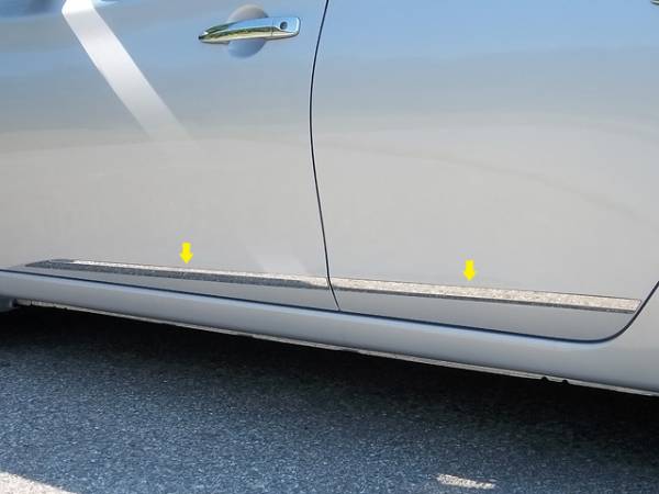 QAA - Nissan Sentra 2013-2019, 4-door, Sedan (4 piece Stainless Steel Body Side Molding Accent Trim Upper - 1" wide ) AT13575 QAA