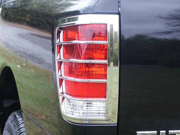 QAA - Nissan Titan 2004-2015, 4-door, Pickup Truck (2 piece Chrome Plated ABS plastic Tail Light Bezels ) TL24515 QAA