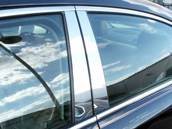 QAA - Saturn Aura 2007-2009, 4-door, Sedan (4 piece Stainless Steel Pillar Post Trim ) PP47415 QAA