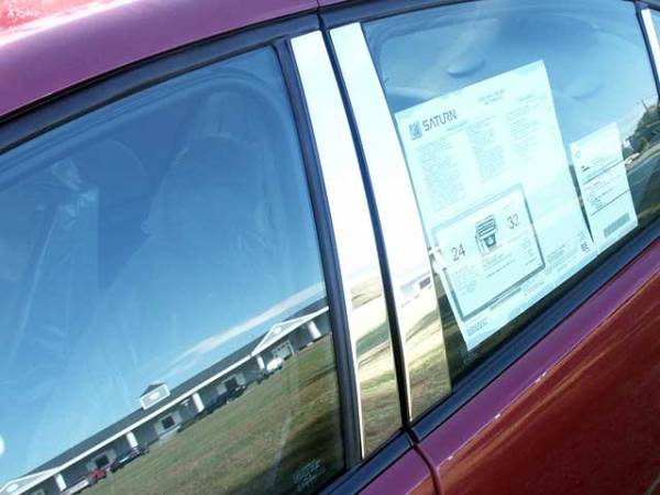 QAA - Saturn Ion 2005-2007, 4-door, Sedan (4 piece Stainless Steel Pillar Post Trim ) PP45410 QAA