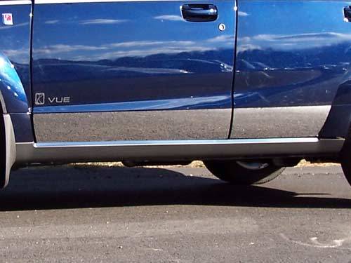 QAA - Saturn Vue 2003-2007, 4-door, SUV (4 piece Stainless Steel Rocker Panel Trim, Full Kit 5.5 - 6.5" tapered Width, On the Doors Only Spans from the bottom of the molding to the bottom of the door.) TH43441 QAA