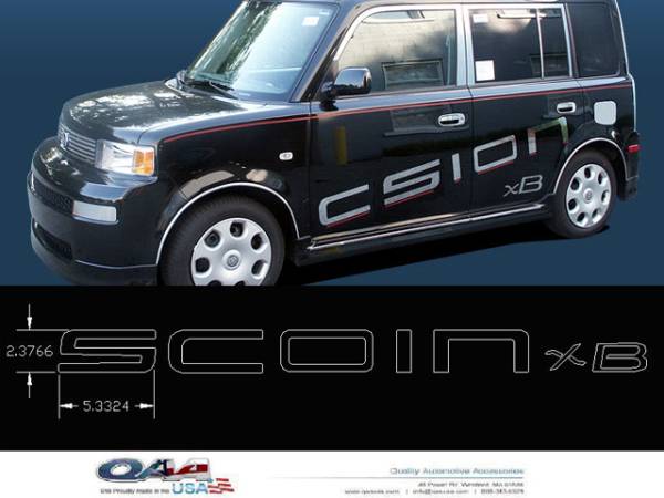 QAA - Scion xB 2004-2006, 4-door, Hatchback (7 piece Stainless Steel "SCION XB" Logo Decal ) SGR24180 QAA