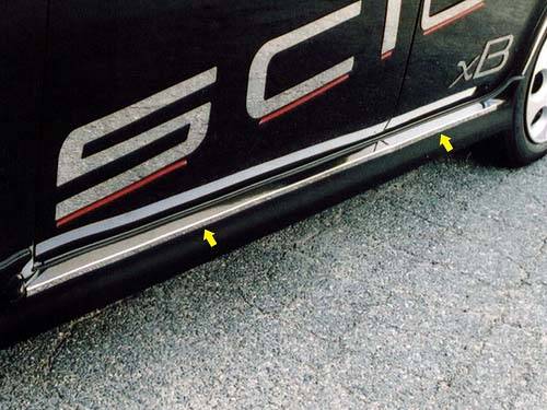 QAA - Scion xB 2004-2006, 4-door, Hatchback (4 piece Stainless Steel Rocker Panel Trim, On the rocker 1.5" Width Installs below the door.) TH24180 QAA