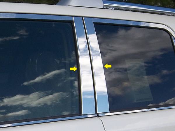 QAA - Toyota 4Runner 2010-2020, 4-door, SUV (4 piece Stainless Steel Pillar Post Trim ) PP10177 QAA