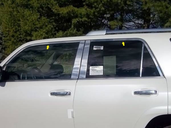 QAA - Toyota 4Runner 2010-2020, 4-door, SUV (4 piece Stainless Steel Window Trim Package Includes Upper Trim only, NO Pillar Posts, NO window sills ) WP10178 QAA