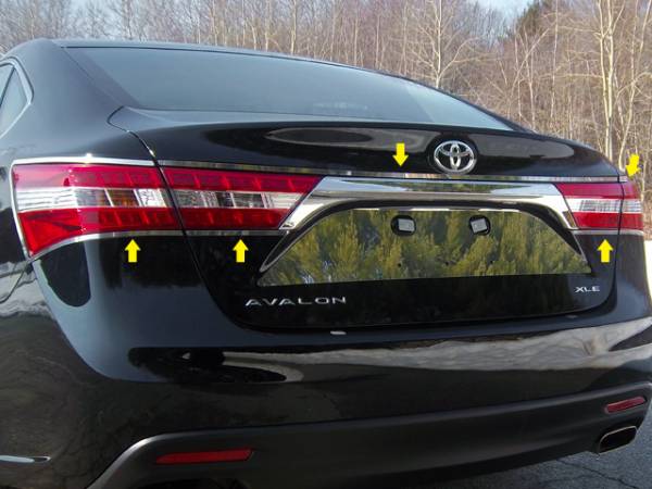 QAA - Toyota Avalon 2013-2018, 4-door, Sedan (5 piece Stainless Steel Tail Light Ring Accent Trim ) TR13165 QAA