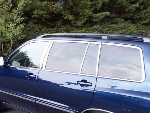 QAA - Toyota Highlander 2001-2007, 4-door, SUV (22 piece Stainless Steel Window Trim Package Includes Upper Trim, Pillar Posts and Window Sills - FULL Package ) WP24110 QAA