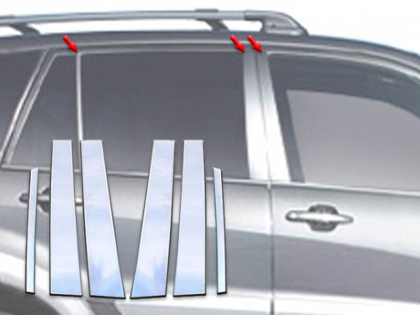 QAA - Toyota Rav4 2001-2005, 4-door, SUV (6 piece Stainless Steel Pillar Post Trim ) PP21181 QAA