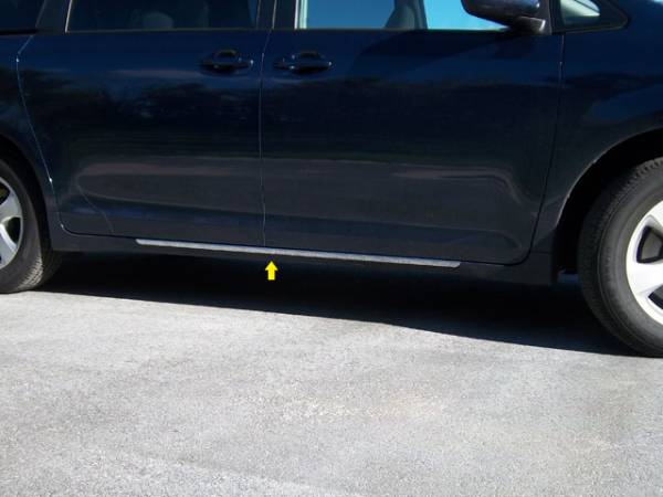 QAA - Toyota Sienna 2011-2020, 4-door, Minivan (2 piece Stainless Steel Rocker Panel Trim, On the rocker 1.25" Width X 53.75" length Installs below the door.) TH11151 QAA