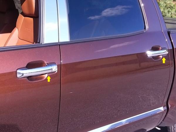 QAA - Toyota Tundra 2007-2020, 4-door, Pickup Truck, Crew Max (8 piece Chrome Plated ABS plastic Door Handle Cover Kit Does NOT include passenger key access ) DH27145 QAA