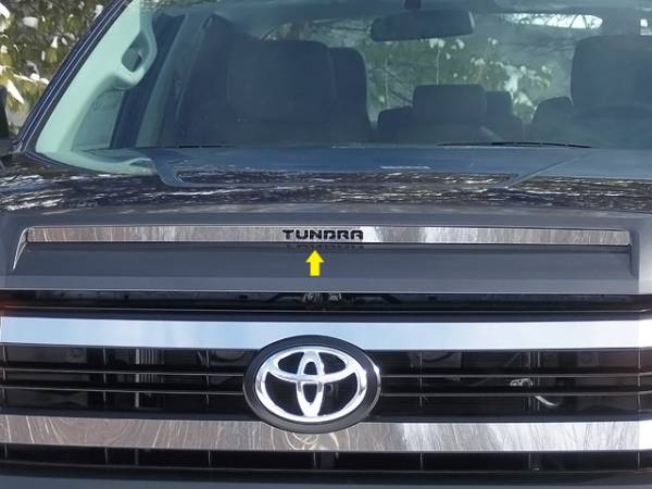 QAA - Toyota Tundra 2014-2020, 2-door, 4-door, Pickup Truck (1 piece Stainless Steel Hood Vent Trim ) HT14145 QAA