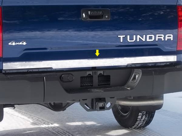 QAA - Toyota Tundra 2014-2020, 2-door, 4-door, Pickup Truck (1 piece Stainless Steel Tailgate Accent Trim 2.5" Width x 64" Length ) RT14145 QAA