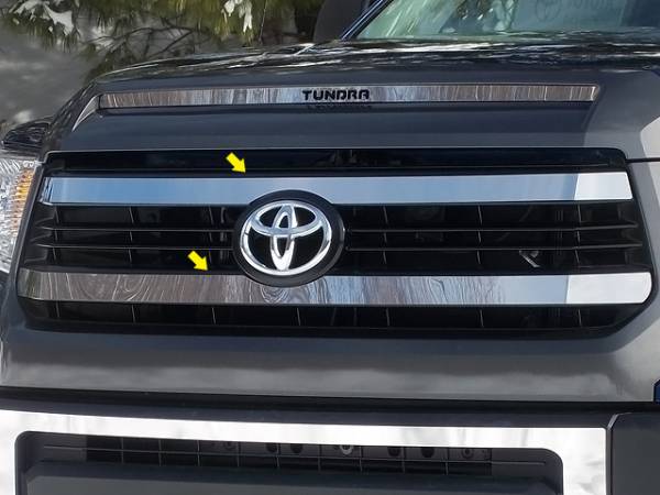 QAA - Toyota Tundra 2014-2020, 2-door, 4-door, Pickup Truck (2 piece Stainless Steel Front Grille Accent Trim ) SG14145 QAA