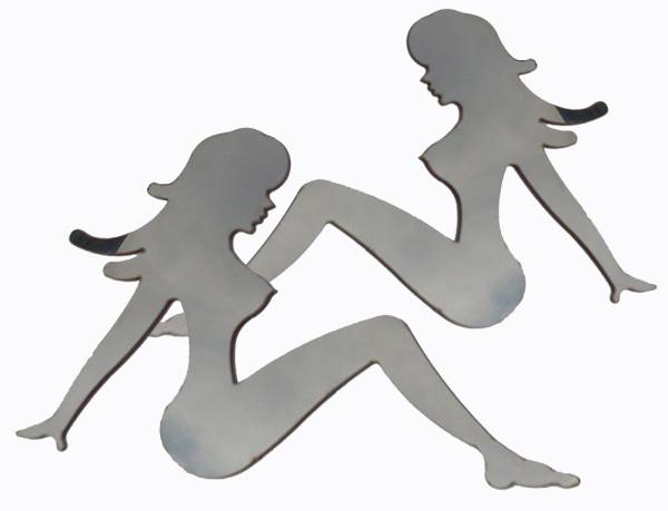 QAA - Universal Decal N/A, Fits ALL (2 piece Stainless Steel Trucker Girl Universal Decal, each emblem is approximately 4.75"x3" ) SGR11001 QAA