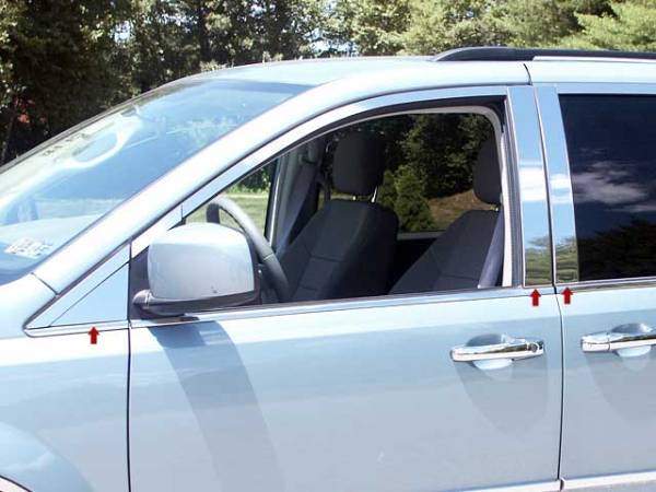 QAA - Volkswagen Routan 2009-2012, 4-door, Minivan (6 piece Stainless Steel Pillar Post Trim ) PP48896 QAA