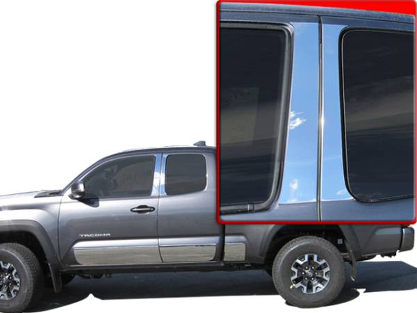 QAA - Toyota Tacoma 2016-2020, 4-door, Pickup Truck, Access Cab (4 piece Stainless Steel Pillar Post Trim ) PP16172 QAA