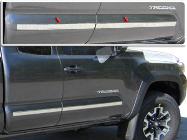 QAA - Toyota Tacoma 2016-2020, 4-door, Pickup Truck, Access Cab, 5' Bed (4 piece Stainless Steel Body Molding Insert Trim Kit 1.5" Width ) MI16173 QAA