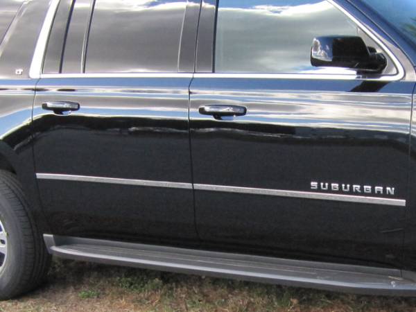 QAA - Chevrolet Suburban 2015-2020, 4-door, SUV (4 piece Stainless Steel Body Molding Insert Trim Kit 1" Width ) MI55198 QAA