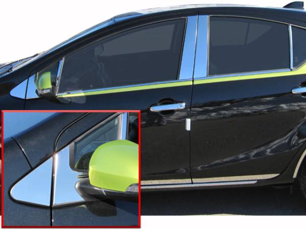 QAA - Toyota Prius C 2012-2019, 4-door, Hatchback (12 piece Stainless Steel Pillar Post Trim ) PP12709 QAA