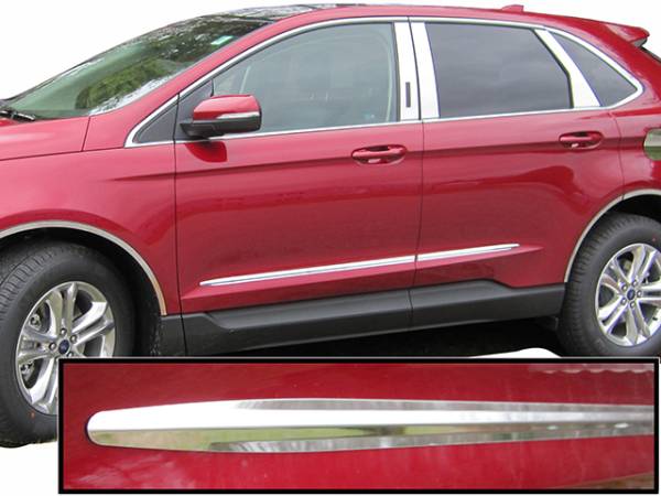 QAA - Ford Edge 2015-2020, 4-door, SUV (4 piece Stainless Steel Body Side Molding Accent Trim 1" wide ) AT55610 QAA