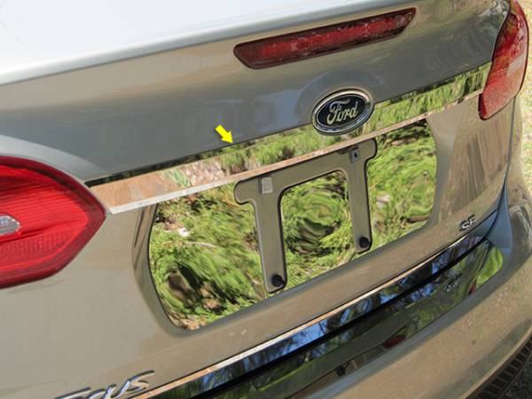 QAA - Ford Focus 2015-2018, 4-door, Sedan (1 piece Stainless Steel License Bar, Above plate accent Trim ) LB55345 QAA