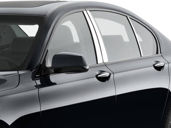 QAA - BMW 7 Series 2009-2015, 4-door, Sedan (6 piece Stainless Steel Pillar Post Trim ) PP29918 QAA