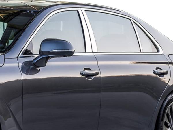 QAA - Genesis G90 2017-2020, 4-door, Sedan (6 piece Stainless Steel Pillar Post Trim ) PP17349 QAA