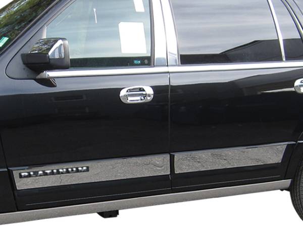 QAA - Ford Expedition 2015-2017, 4-door, SUV (4 piece Stainless Steel Rocker Panel Trim, Upper Kit 5" Width, PLATINUM ONLY (Does fit the EL Model) Spans from the bottom of the molding DOWN to the specified width.) TH55386 QAA