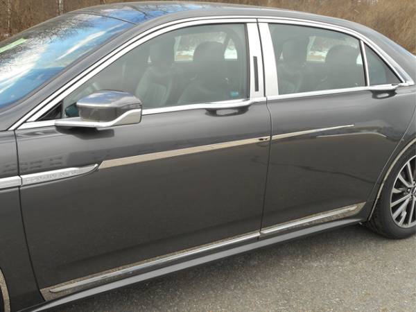 QAA - Lincoln Continental 2017-2020, 4-door, Sedan (10 piece Stainless Steel Window Trim Package Includes Upper Trim and Pillar Posts, NO Window Sills ) WP57680 QAA