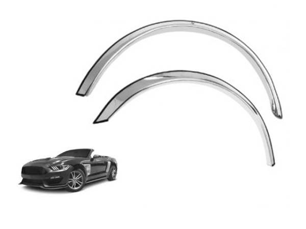 QAA - Ford Mustang 2015-2016, 2-door, Coupe, Convertible (4 piece Molded Stainless Steel Wheel Well Fender Trim Molding Clip on or screw in installation, Lock Tab and screws, hardware included.) WZ55351 QAA
