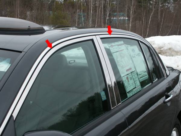 QAA - Kia Amanti 2004-2010, 4-door, Sedan (4 piece Stainless Steel Window Trim Package Includes Upper Trim, NO Pillar Posts, NO Window Sills ) WP24801 QAA