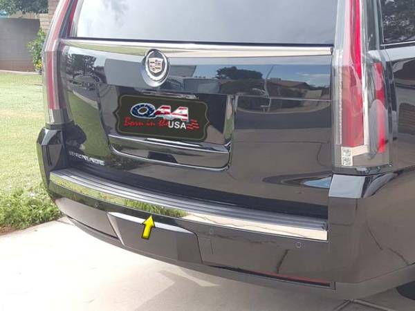 QAA - Cadillac Escalade 2015-2020, 4-door, SUV (1 piece Stainless Steel Rear Bumper Trim Accent 1.25" Width ) BI55255 QAA