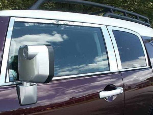 QAA - Toyota FJ Cruiser 2007-2014, 4-door, SUV (8 piece Stainless Steel Pillar Post Trim Includes front triangle ) PP27142 QAA