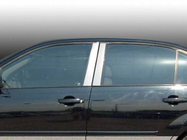QAA - Chevrolet Malibu 2004-2007, 4-door, Sedan (6 piece Stainless Steel Pillar Post Trim ) PP44106 QAA