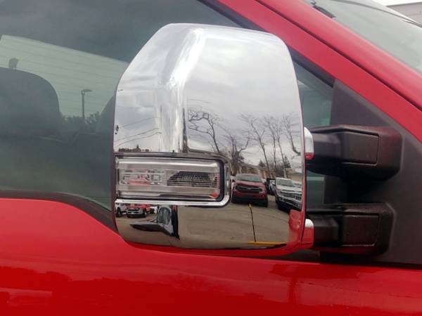 QAA - Ford F-250 & F-350 Super Duty 2017-2020, 2-door, 4-door, Pickup Truck (2 piece Chrome Plated ABS plastic Mirror Cover Set Includes turn signal cut out, tow mirror ) MC57322 QAA
