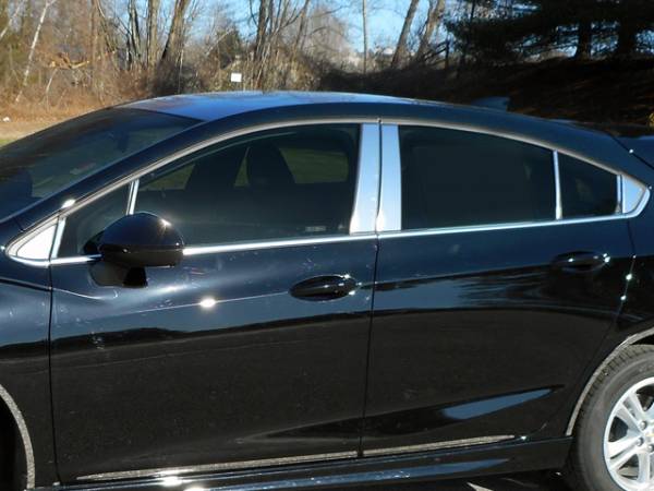 QAA - Chevrolet Cruze 2017-2019, 4-door, Hatchback (16 piece Stainless Steel Pillar Post Trim Includes two front and two Rear Pillar pieces and the front and rear triangle pieces ) PP57806 QAA