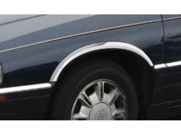 QAA - Cadillac Eldorado 1992-2004, 2-door, Coupe (4 piece Molded Stainless Steel Wheel Well Fender Trim Molding 2.75" Width Clip on or screw in installation, Lock Tab and screws, hardware included.) WZ32230 QAA