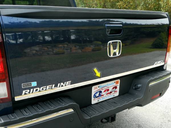 QAA - Honda Ridgeline 2017-2020, 4-door, Pickup Truck (1 piece Stainless Steel Tailgate Accent Trim 1" Width X 59" Length ) RT17240 QAA