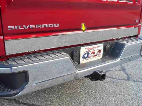 QAA - Chevrolet Silverado 2019-2020, 2-door, 4-door, Pickup Truck, 1500 (1 piece Stainless Steel Tailgate Accent Trim 4" Width ) RT59170 QAA