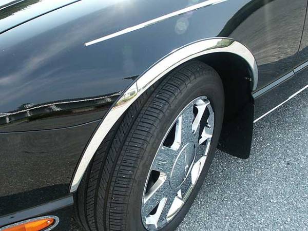 QAA - Ford Thunderbird 2003-2006, 2-door, Coupe, Convertible (4 piece Molded Stainless Steel Wheel Well Fender Trim Molding Clip on or screw in installation, Lock Tab and screws, hardware included.) WZ43670 QAA