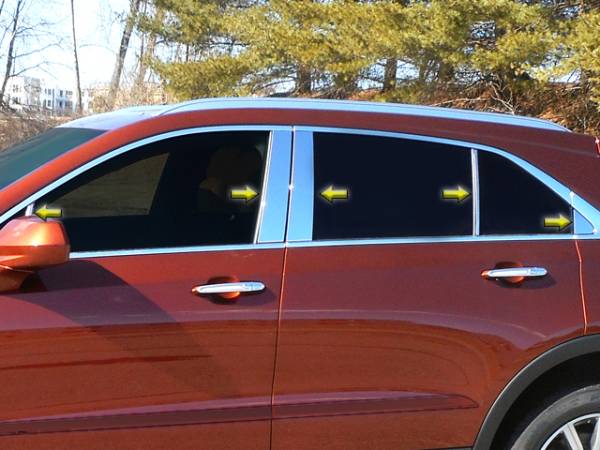 QAA - Cadillac XT4 2019-2020, 4-door, SUV (10 piece Stainless Steel Pillar Post Trim Includes small rear triangle ) PP59213 QAA