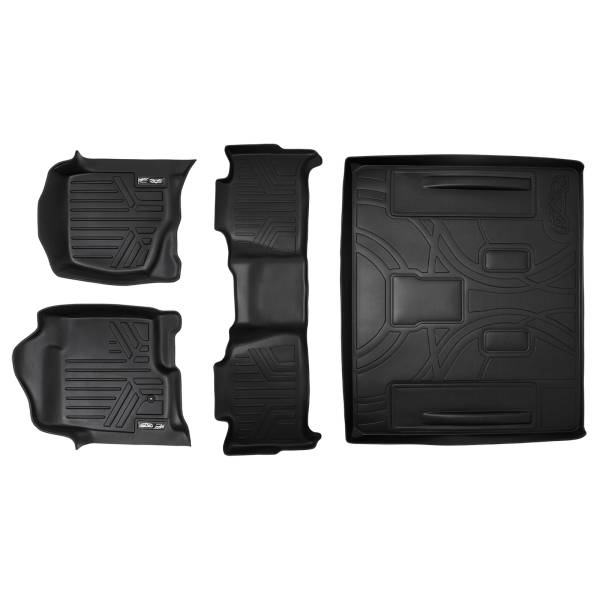 Maxliner USA - MAXLINER Custom Fit Floor Mats 2 Rows and Cargo Liner Behind 2nd Row Set Black for 2007-2014 Tahoe / Yukon