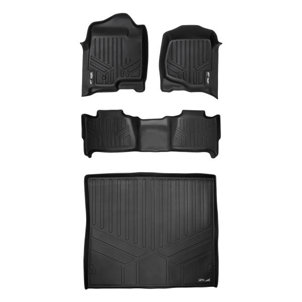 Maxliner USA - MAXLINER Custom Fit Floor Mats 2 Rows and Cargo Liner Set Black for 2007-2008 Tahoe / Yukon (without 3rd Row Seats)